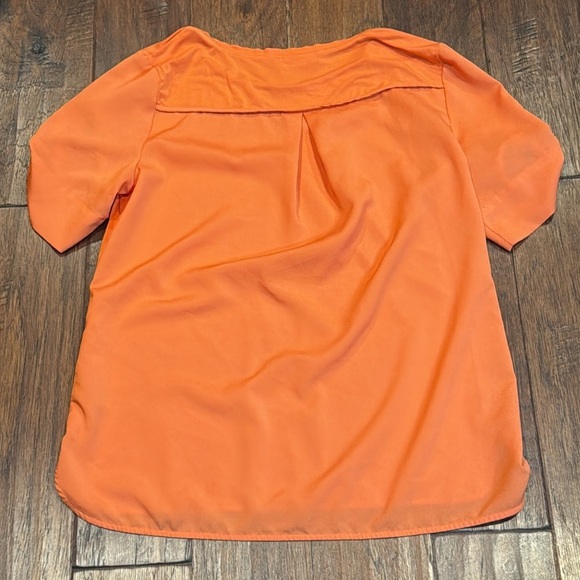 Small Calvin Klein Women's Loose Fitting Orange Blouse Top - Picture 7 of 8